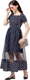 Whitewhale Women Fit and Flare Dark Blue Dress