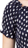 Whitewhale Women Fit and Flare Dark Blue Dress