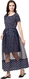 Whitewhale Women Fit and Flare Dark Blue Dress