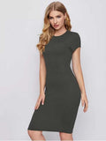 Whitewhale Women Bodycon Dark Green Dress