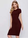Whitewhale Women Bodycon Maroon Dress