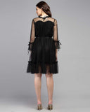 Whitewhale Women Fit and Flare Black Dress