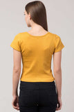 Whitewhale Casual Regular Sleeves Solid Women Yellow Top