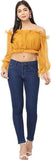 Whitewhale Casual Regular Sleeves Solid Women Yellow Top