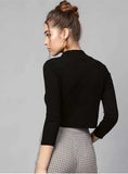 Whitewhale Casual Regular Sleeves Solid Women Black Top