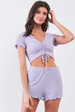 Whitewhale Women Two Piece Purple Dress