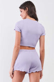 Whitewhale Women Two Piece Purple Dress